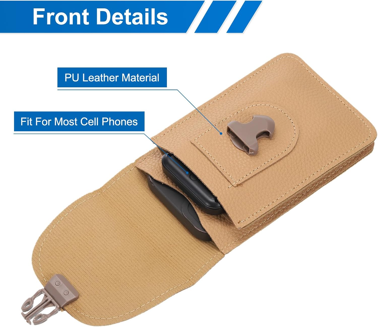 MECCANIXITY Funda XL para cinturón de teléfono de 6.5 pulgadas, bolsa de cuero para cinturón de teléfono para hombres y mujeres, con trabillas de