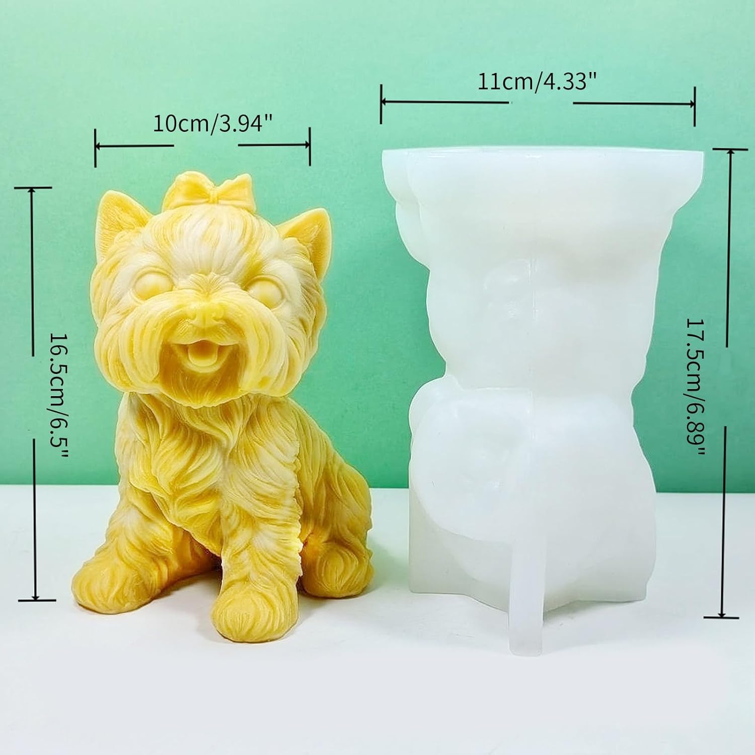 Molde epoxi hecho a mano para decoración de perro, molde de vela para decoración de bricolaje, fabricación de jabón, 3D, estéreo, para perros