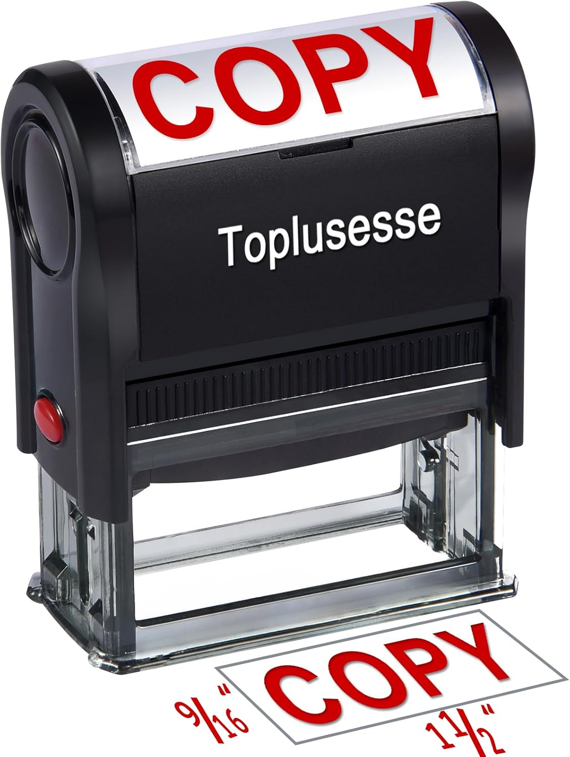 Sello de copia autoentintado de goma para oficina, sello personalizado, autoentintado, copia, mensaje, suministros de oficina, tinta roja, una línea