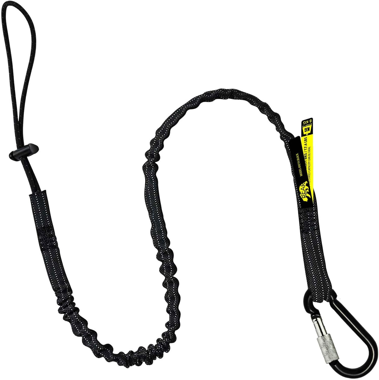 BearTOOLS – Cordón para herramientas con mosquetón único y extremo de bucle ajustable, longitud estándar, límite de peso máximo de 17.6 lbs17.6