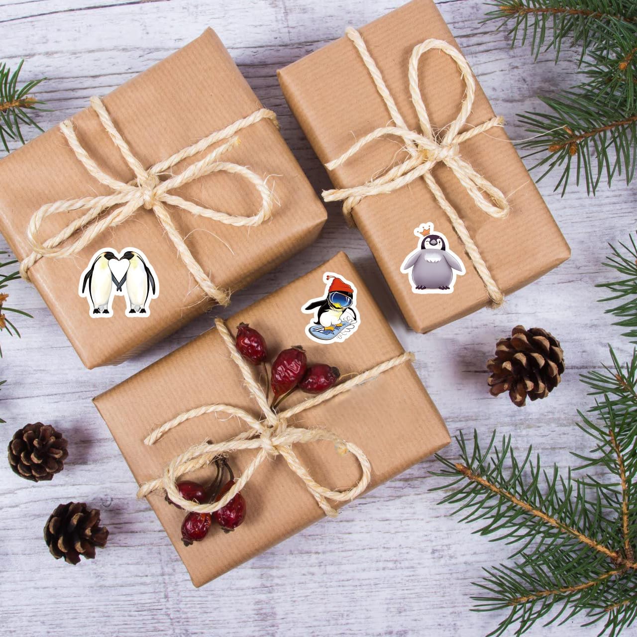 Calcomanías de pingüino (500 unidades), 10 hojas de calcomanías gráficas de estética de dibujos animados, rollo autoadhesivo para niños, niñas,