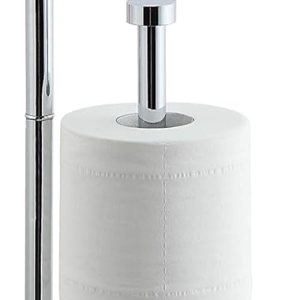 SunnyPoint Soporte de papel higiénico de baño independiente con reserva, el área de reserva tiene suficiente espacio para rollo jumbo (cromado) SunnyPoint Soporte de papel higiénico de baño independiente con reserva, el área de reserva tiene suficiente espacio para rollo jumbo (cromado)