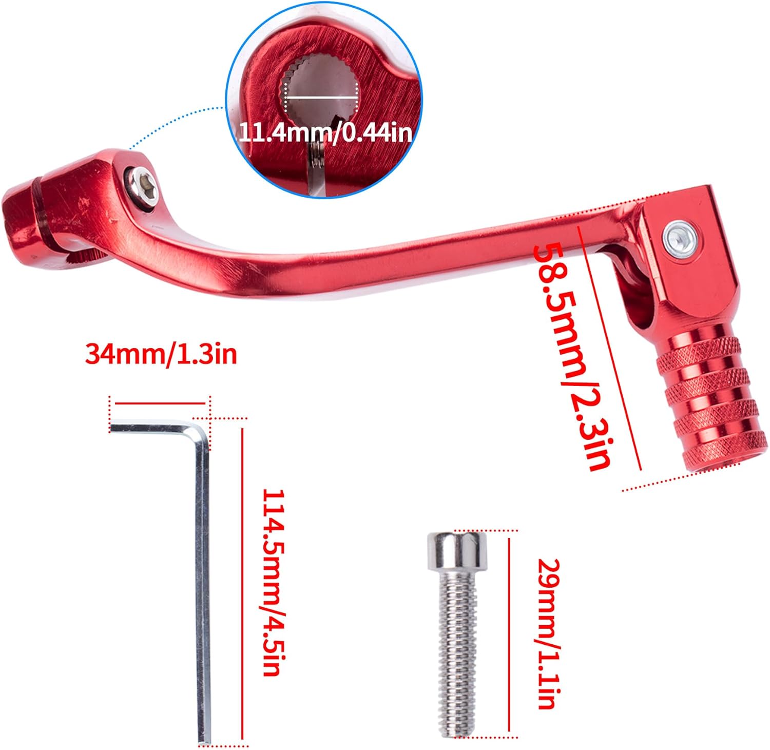 Palanca de cambios de aleación de aluminio para motocicleta CRF BSE 110 TTR 125 motocicleta 250cc 110cc 50cc Dirt Pit Bike (rojo)