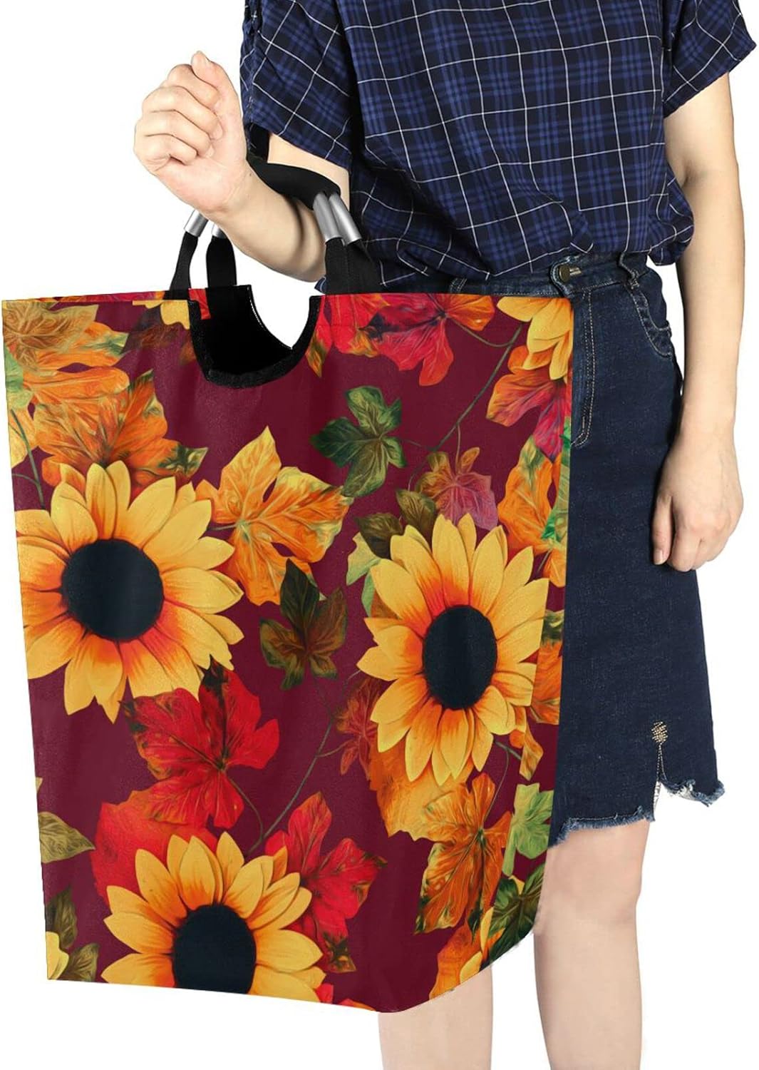 Cesta de lavandería para la ropa sucia, bolsa plegable grande, impermeable, cesta de ropa con asa, duradera, vertical, bien sucia, para ropa,