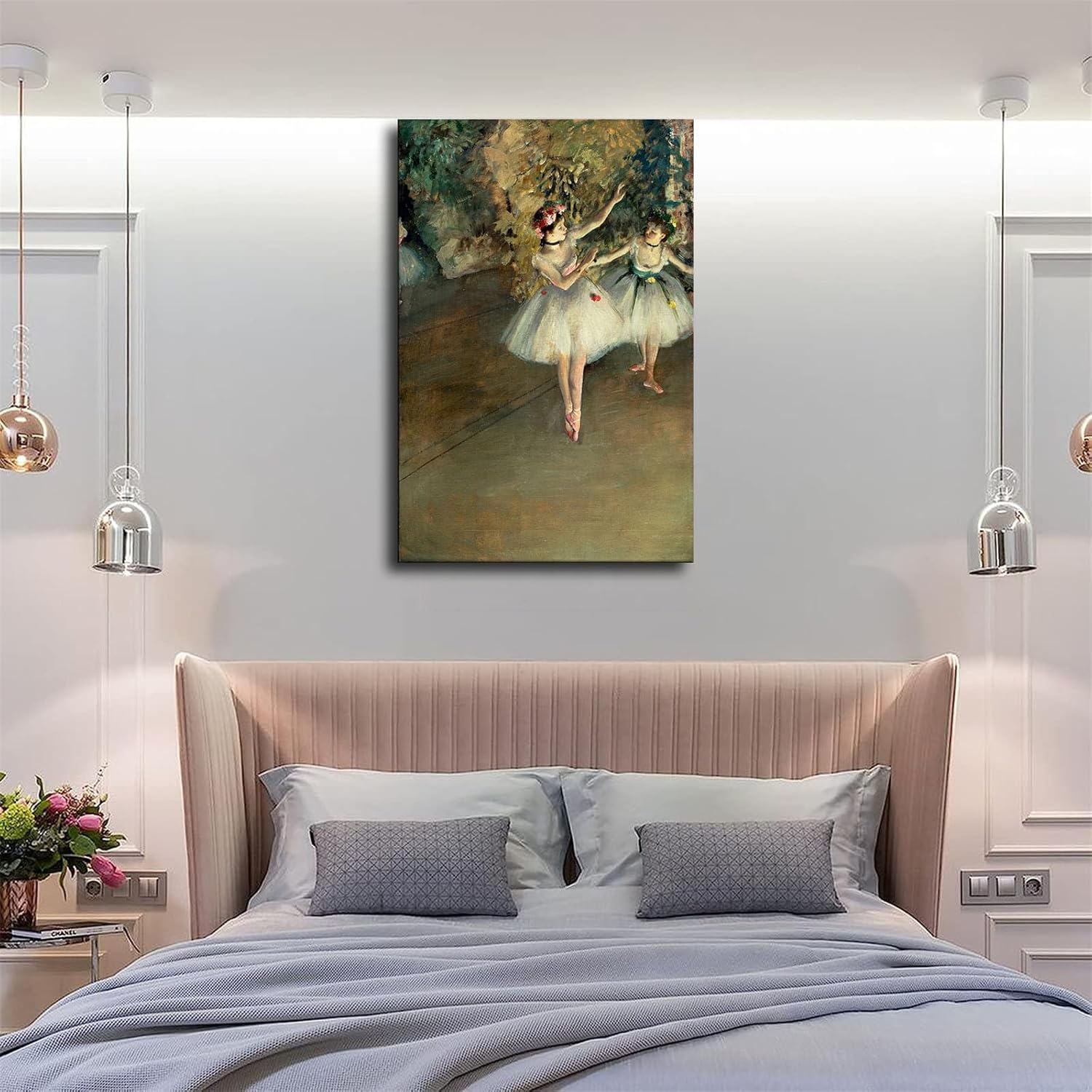 Póster de escenario de Two Dancers Ballerinas on Edgar Degas, arte decorativo, impresión en lienzo para habitación, baño, dormitorio, sala de estar