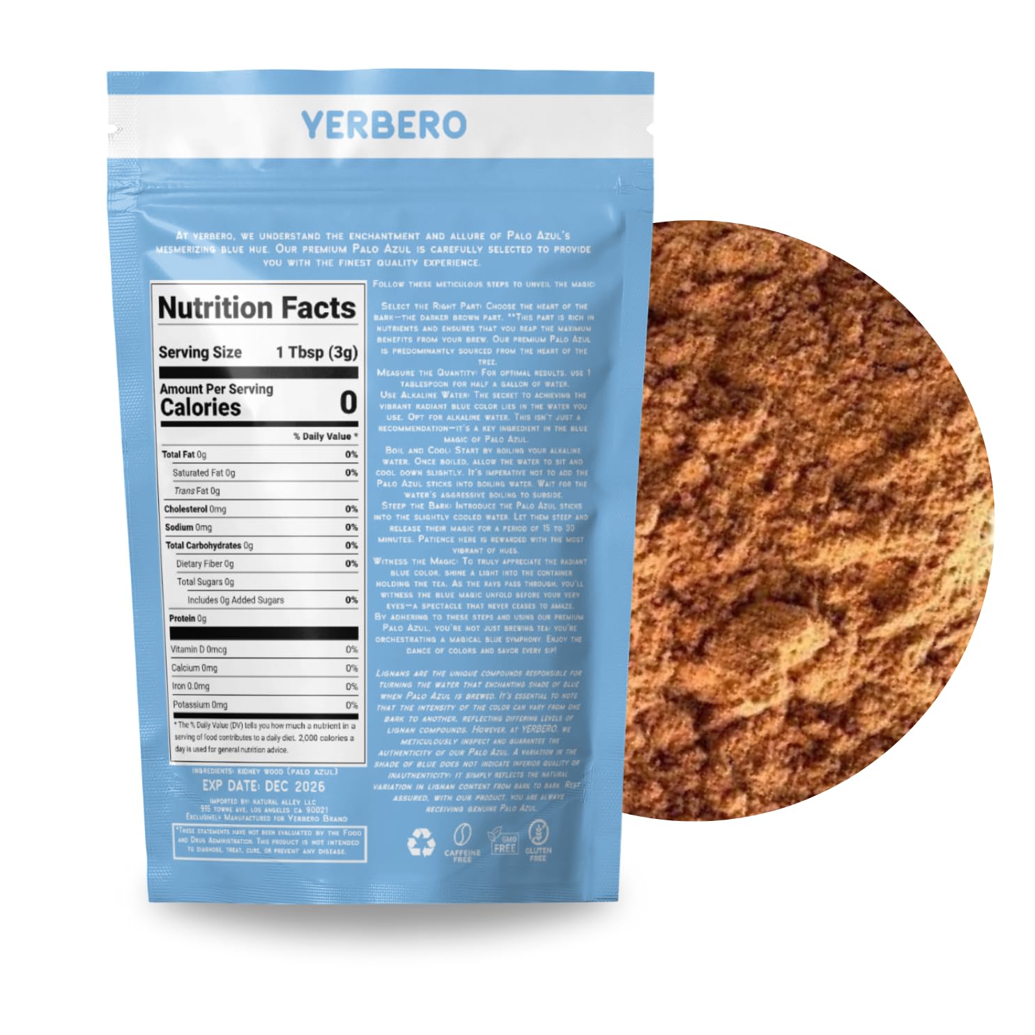 Yerbero – Té de hierbas en polvo prémium de Palo Azul de 6 onzas (6.00 oz)  Madera de riñón (palo azul)  Hace más de 60 tazas  Bolsa resellable