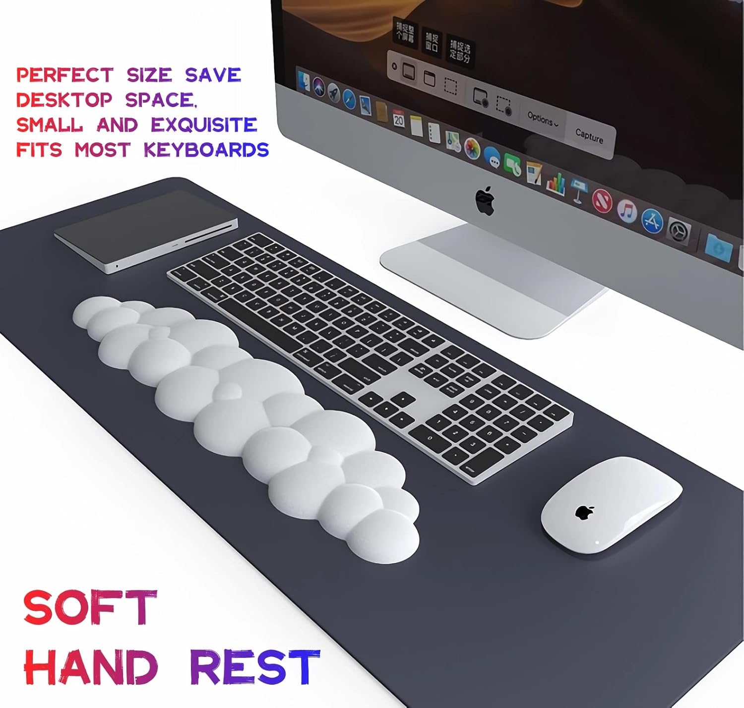 Reposamuñecas para teclado y mouse en la nube Forro de espuma viscoelástica, reposamanos en la nube Reposamanos para teclado y mouse con material de