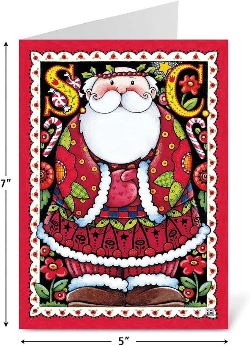 Current Juego de tarjetas de felicitación navideñas Believe in Santa  Mary Engelbreit, juego de 20 tarjetas grandes plegadas de 5 x 7 pulgadas,