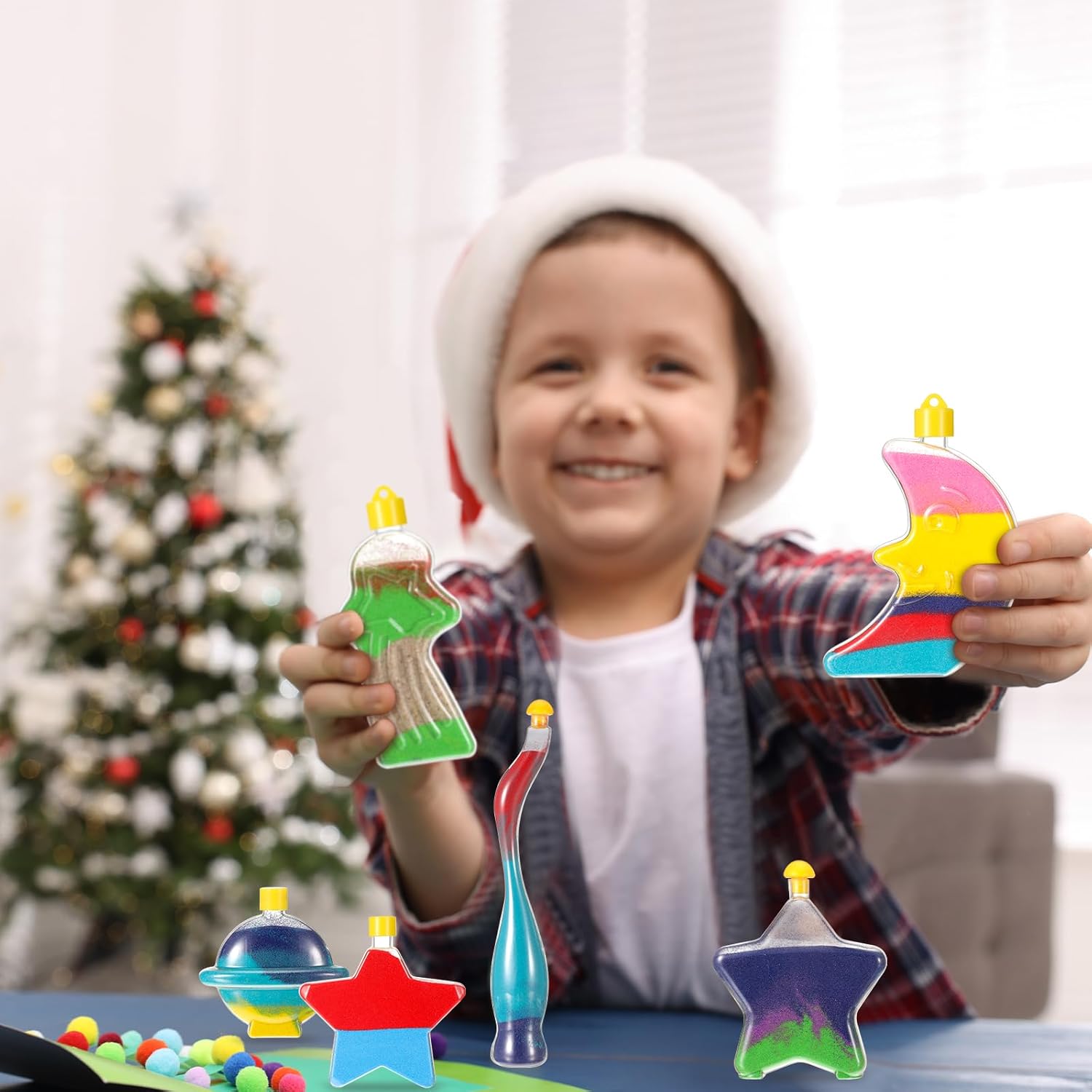 Dandat 24 botellas de arena para arte a granel para niños con 24 embudos, mini botellas de poción para manualidades, suministros de fiesta