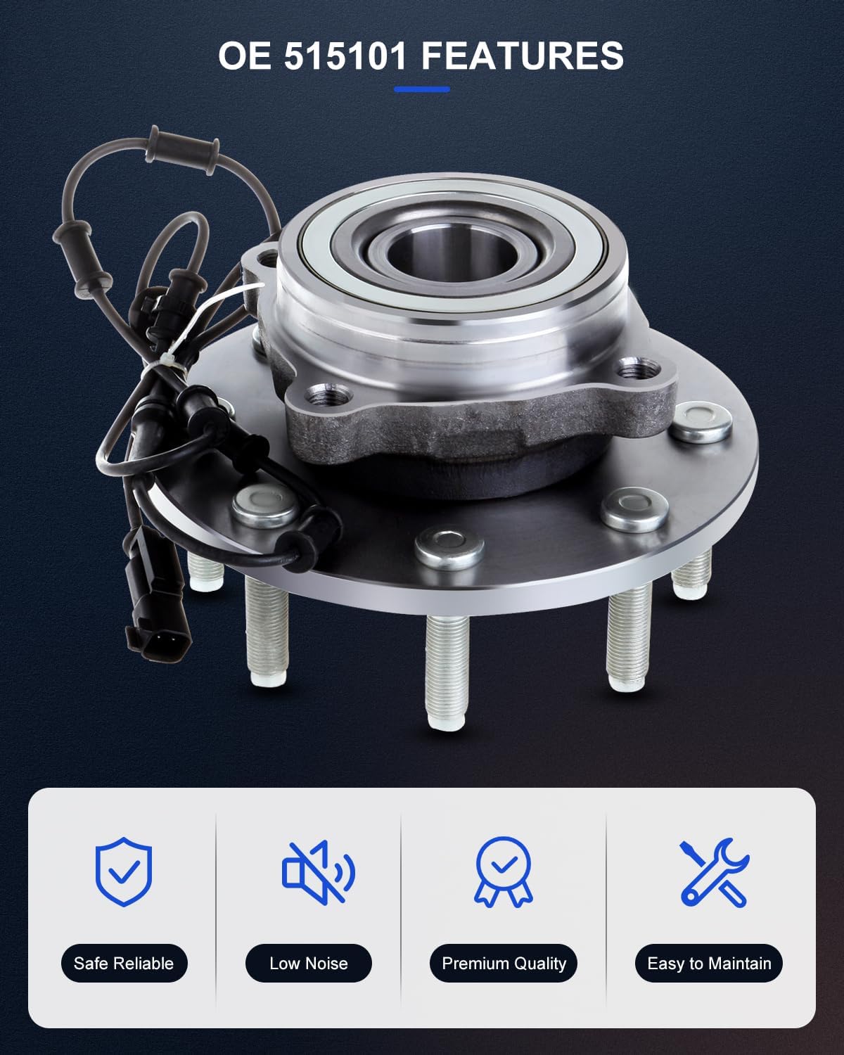 ECCPP Repuesto para par de 2 cojinetes de cubo de rueda delantera 06 07 08 Dodge Ram 2500 3500 1500 4WD 4X4