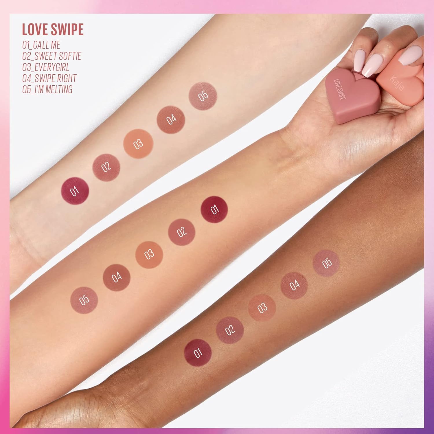 Kaja Lip Mousse – Love Swipe  con aceite de semilla de frambuesa y vitamina E, construible, mezclable, hidratante, acabado aterciopelado, 04
