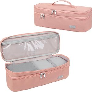 Estuche de viaje de doble capa compatible con Revlon One-Step VolumizerSecador de pelo, cepillo de aire caliente, estuche de transporte para secador Estuche de viaje de doble capa compatible con Revlon One-Step VolumizerSecador de pelo, cepillo de aire caliente, estuche de transporte para secador