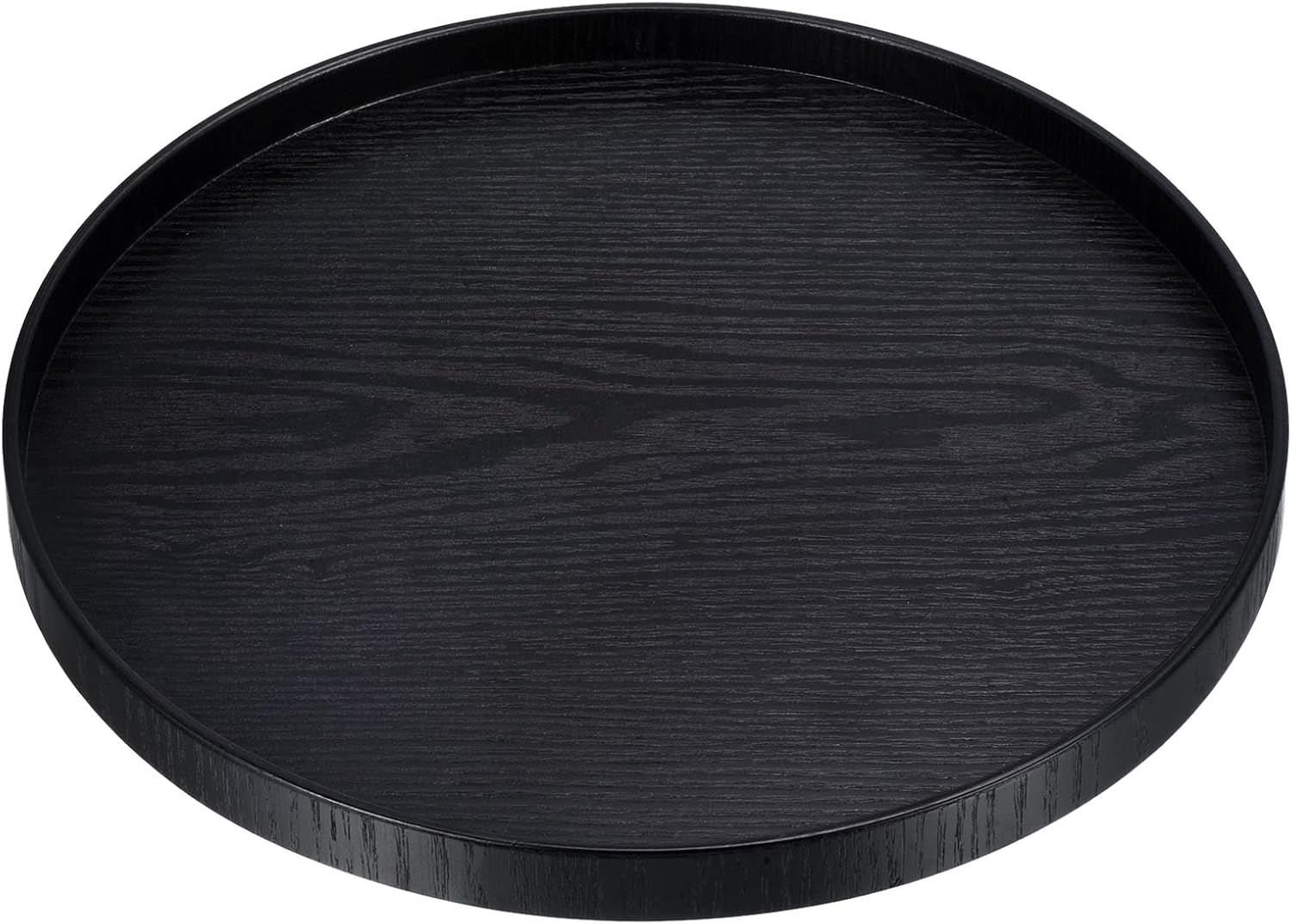 PATIKIL Bandeja de madera para servir de 12 pulgadas, bandeja decorativa redonda para decoración del hogar, cocina, mesa, portavelas, color negro