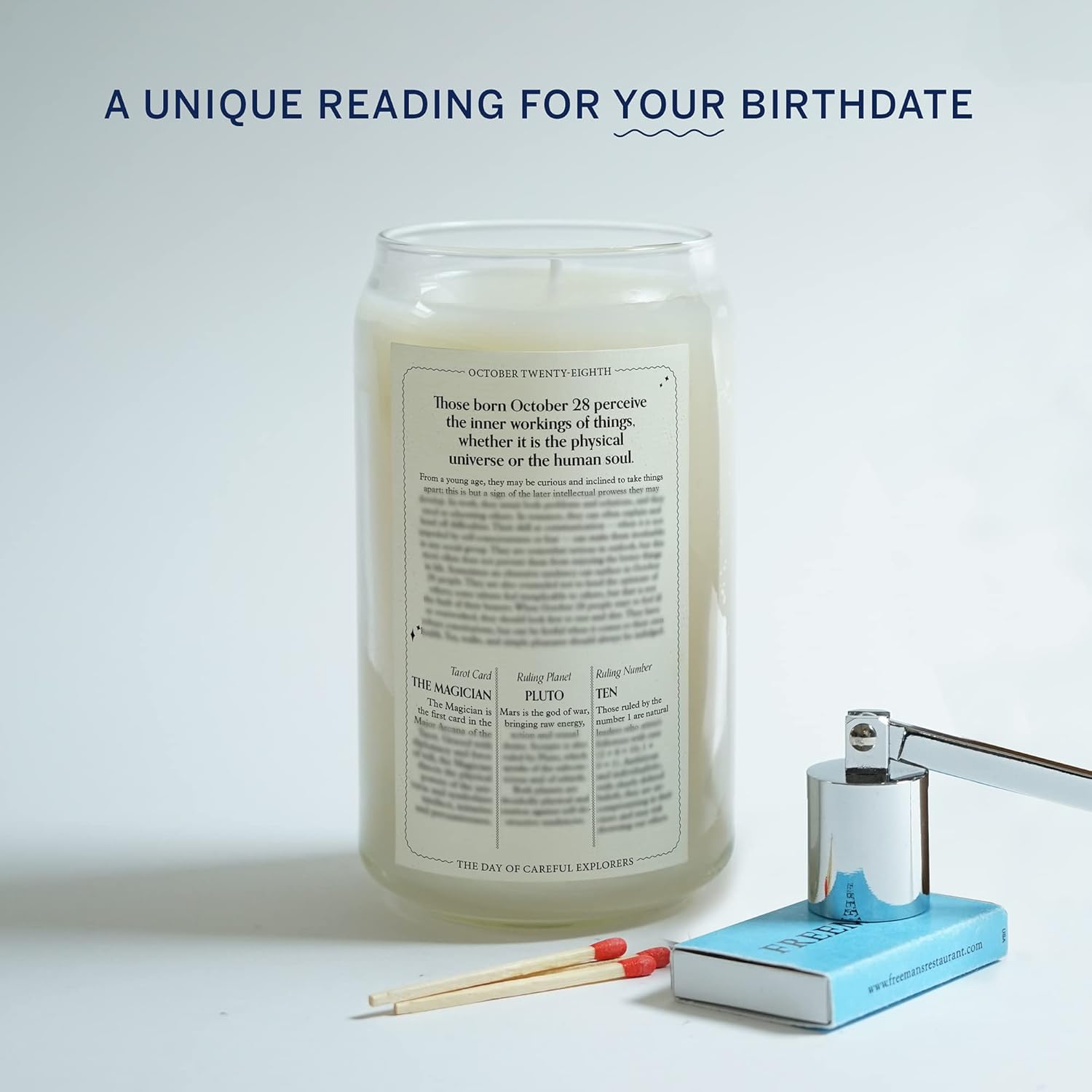 Birthdate Candles, October 28 – Scorpio Zodiac Scented Candles Birthday Gift – Bergamot, Cinnamon & Mahogany Scent – All-Natural Soy & Coconut Wax,