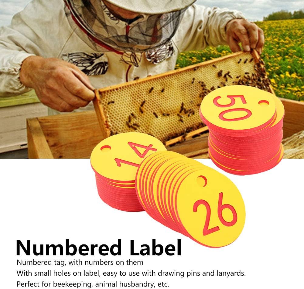 Fydun Beekee Husbandry Hanging Numbered Tag Labels Farm Livestock Breeding SuppliesBlue 120Pack Beekee Husbandry Hanging Numbered for Family