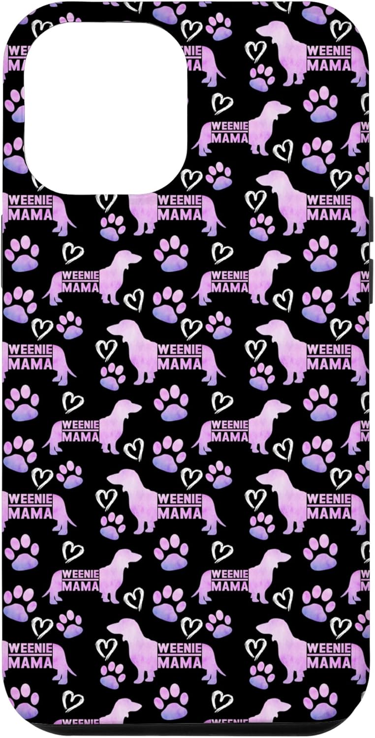 Funda de regalo para iPhone 13 Pro Max Dachshund Mom Weenie Mama Weiner Dog Pink Women