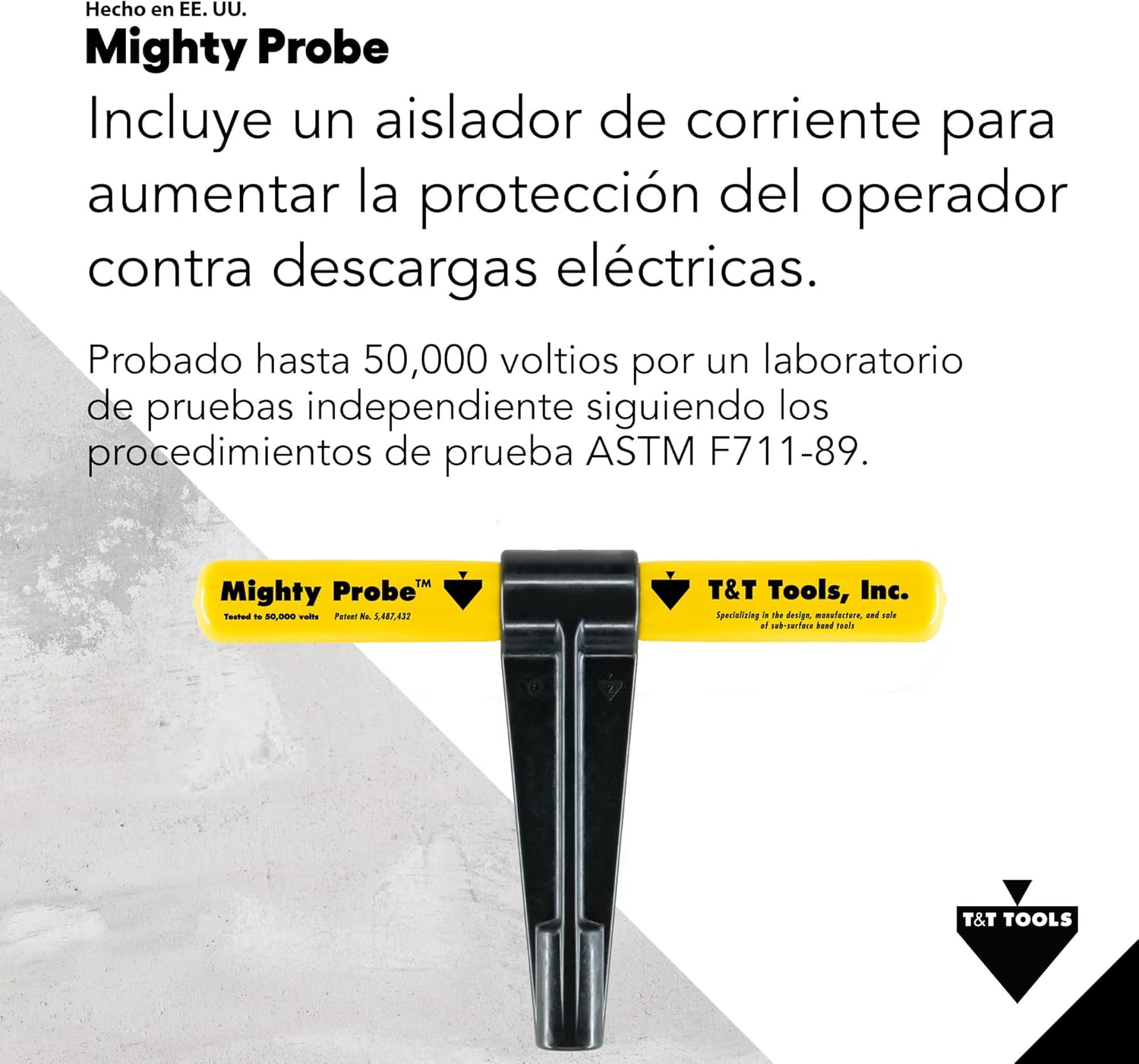 T&T Tools Mighty Probe – Sonda de suelo de metal aislada, varilla de sondeo, varillas de acero con mango en T, herramientas de paisajismo (1, 48