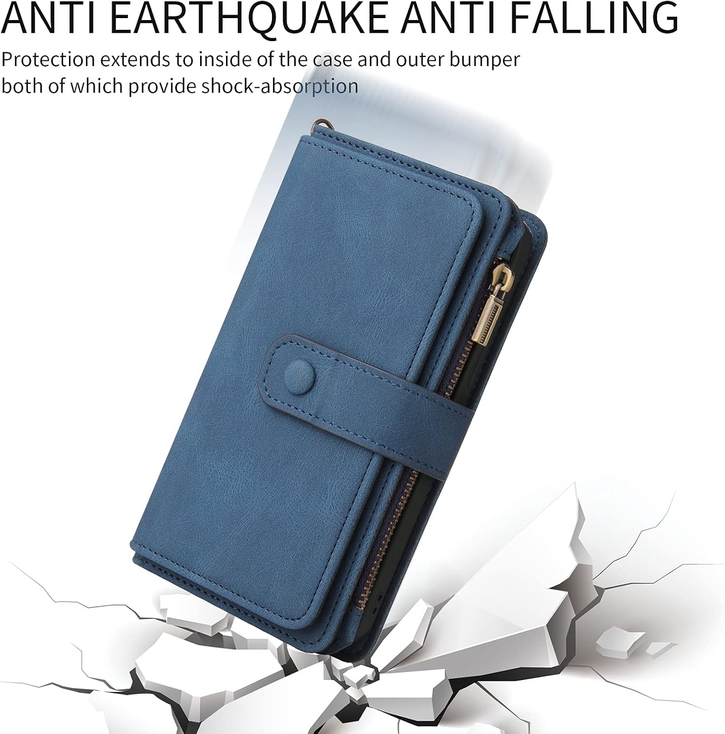 Asuwish Funda de teléfono para Samsung Galaxy A04e Funda tipo cartera con protector de pantalla de vidrio templado y correa para la muñeca de cuero