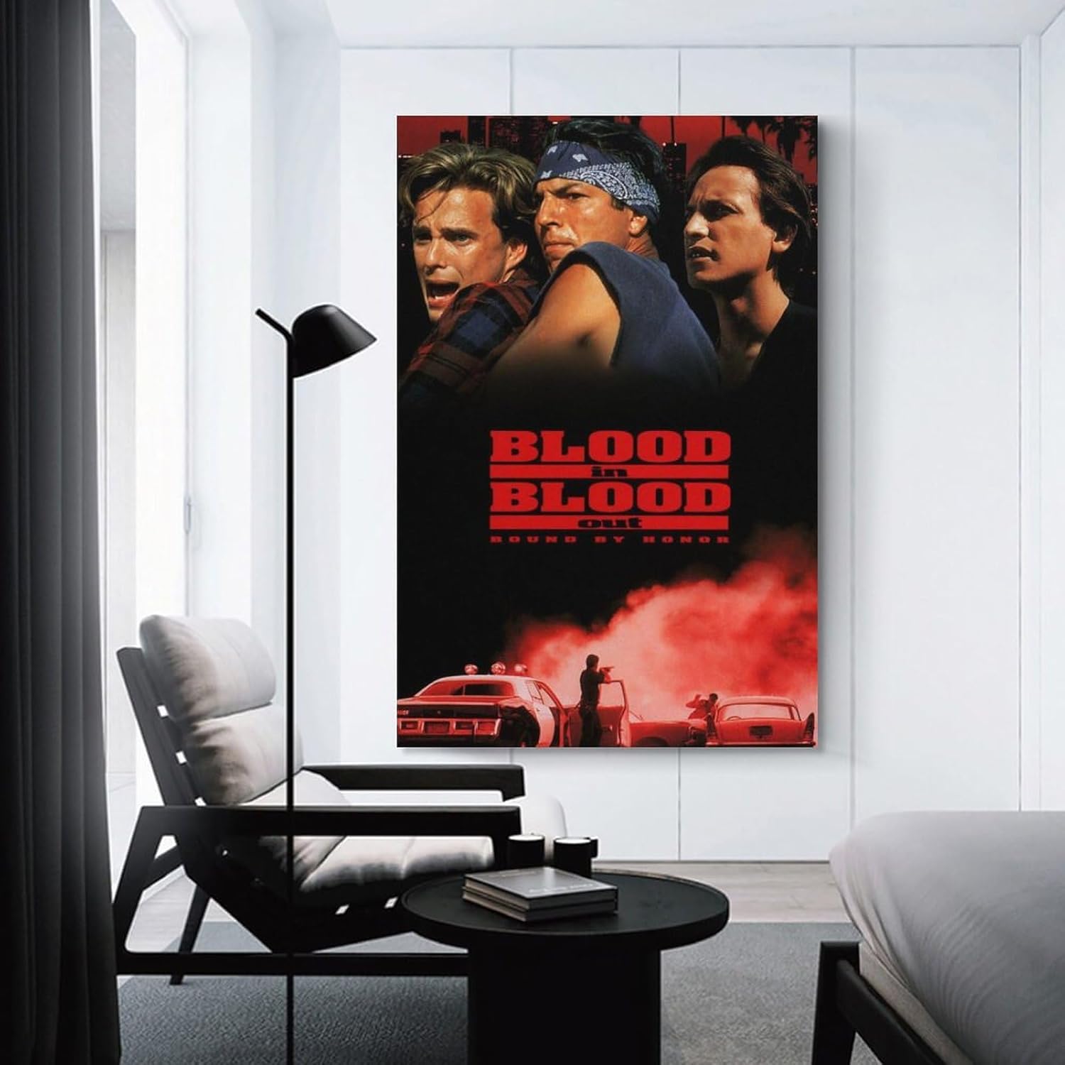 Póster de película con texto en inglés “Blood in Blood Out” para dormitorio, decoración de pared, pinturas artísticas en lienzo, decoración de