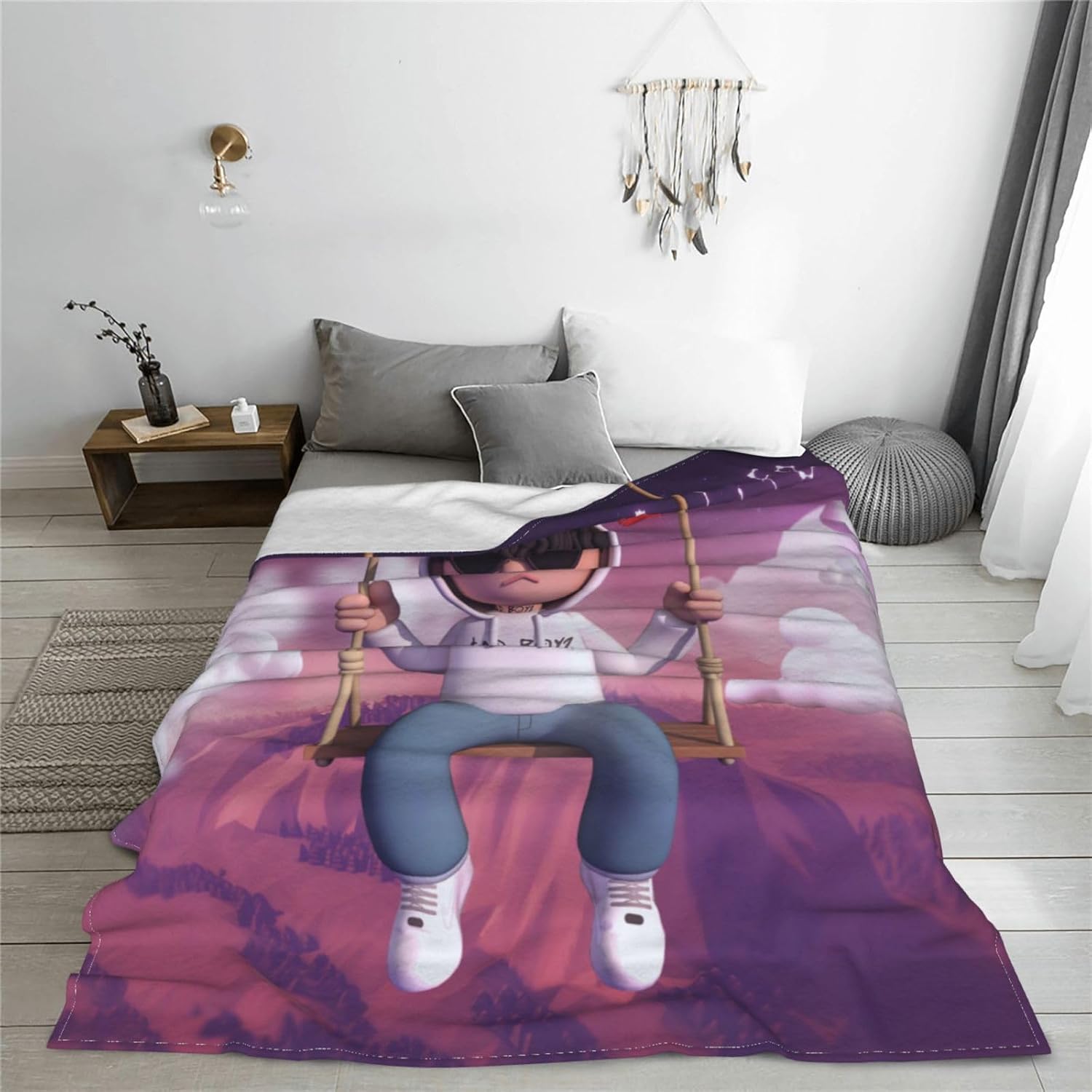 Junior Singer H – Manta de forro polar súper suave y cálida de 40 x 30 pulgadas, ligera, mullida y cómoda, de franela de microfibra, para otoño,