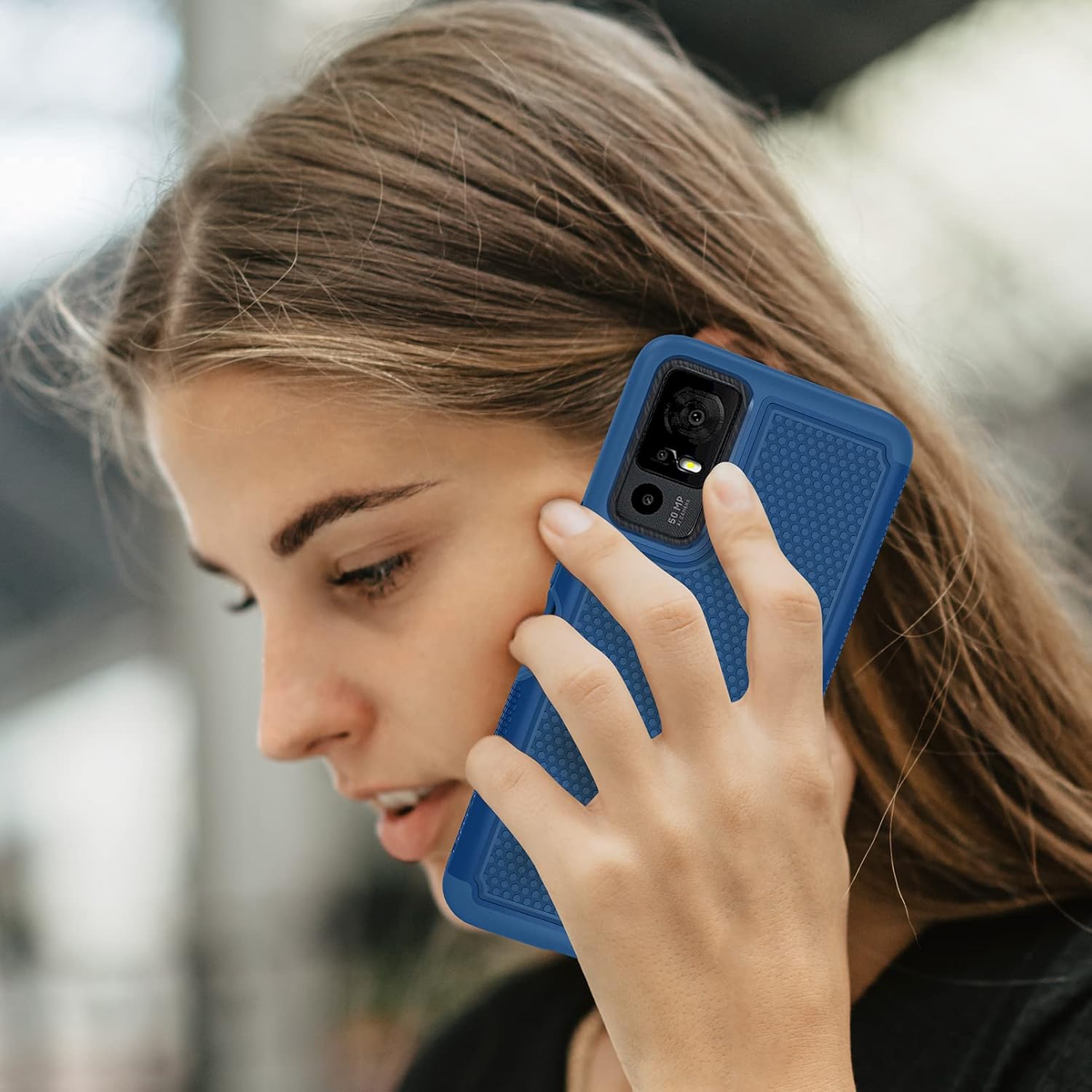 FNTCASE Funda para TCL 40-XE 5G Funda de teléfono con textura mate de doble capa a prueba de golpes de grado militar  Protección resistente a prueba