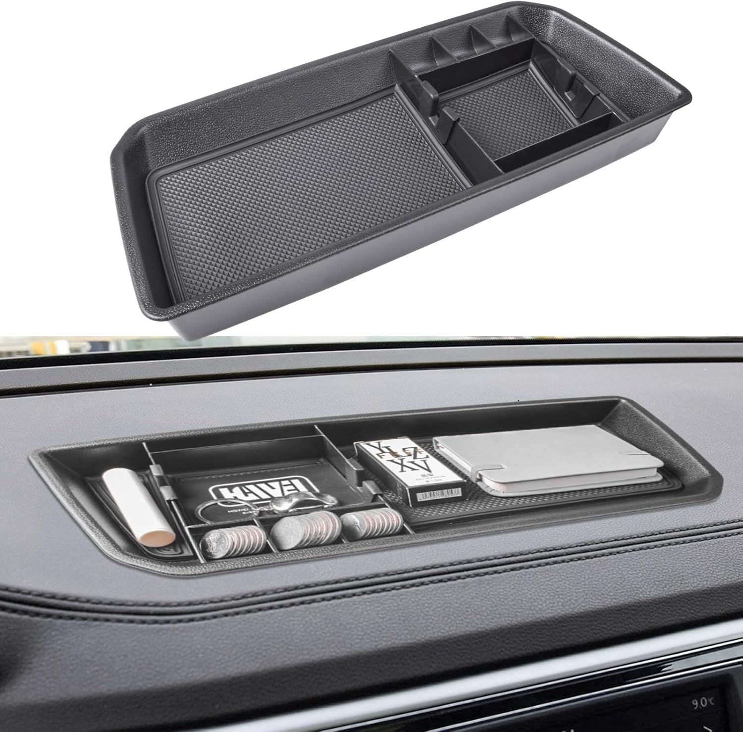 Organizador de tablero compatible con VW Atlas y Cross Sport 2018 2019 2020 2021 2022 2023, soporte de montaje para bandeja de tablero de consola,