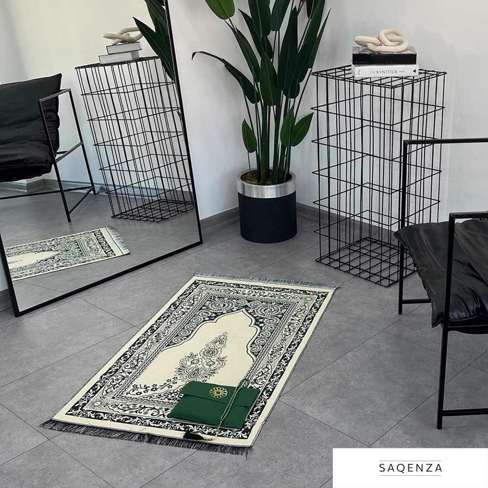 Alfombra de oración musulmana  Tapete de oración con bolsa de viaje, cuentas de oración  Regalos musulmanes  Regalos de Ramadán para hombres,