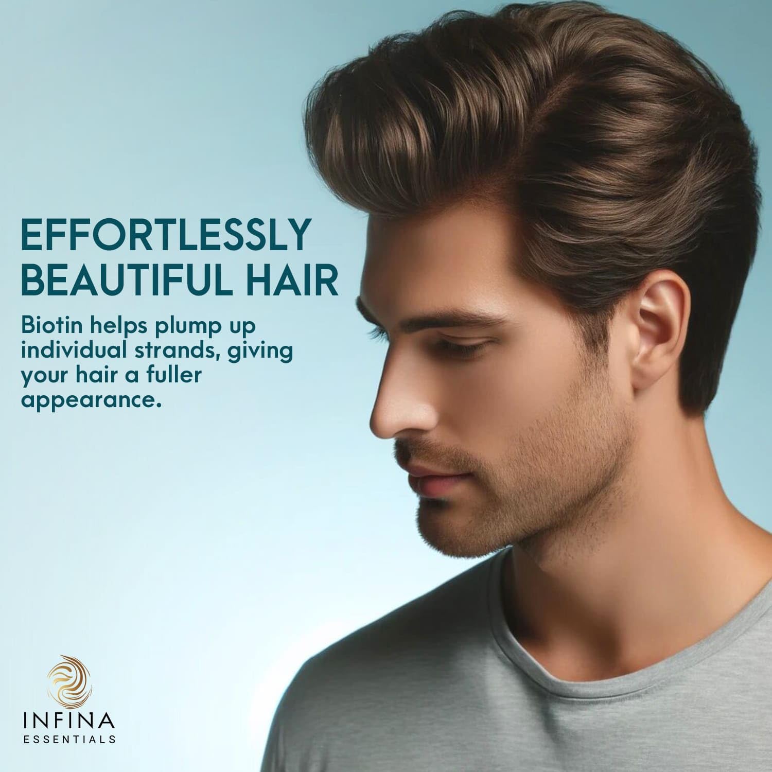 Biotin Champú y acondicionador 2 en 1 para hombres y mujeres  Espesamiento del cabello con palma enana americana, queratina, cafeína y vitamina E