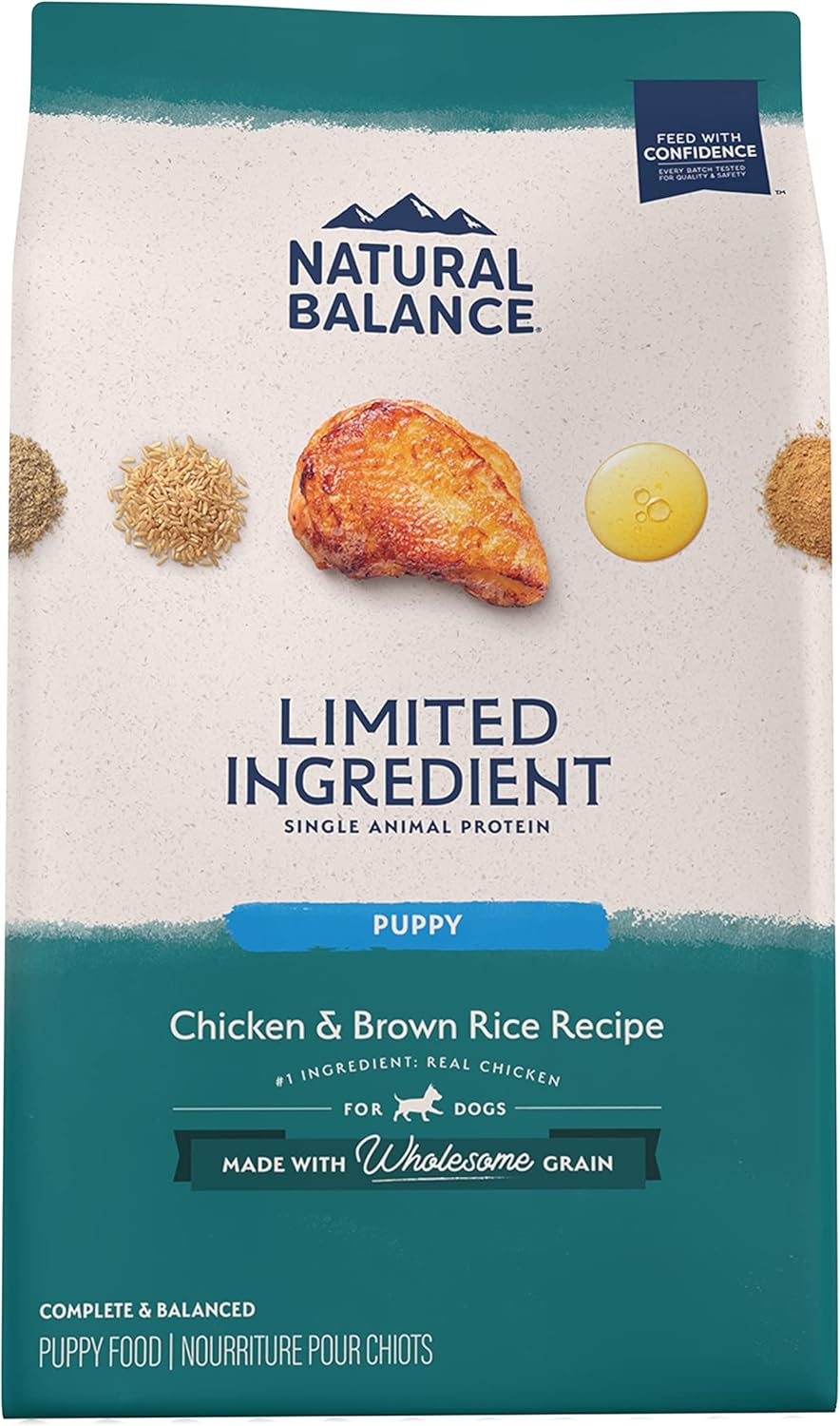 Alimento para perros Natural Balance, Pollo y Arroz café