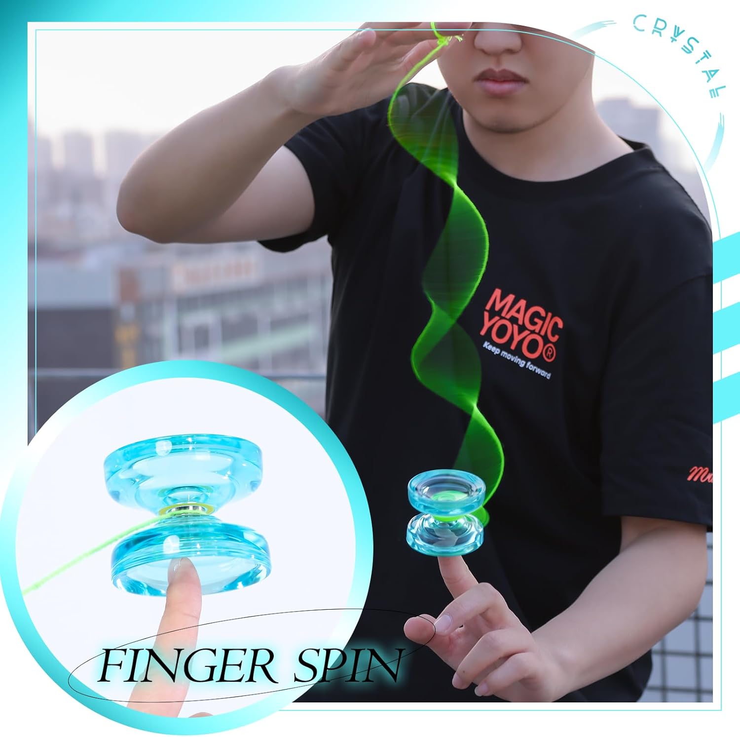 MAGICYOYO Paquete de 2 Yoyo Responsive para niños, Yoyo V6 de metal profesional y Yoyo K2 de cristal, Yoyos profesionales de doble propósito con