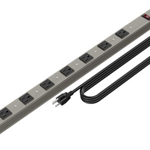 Oviitech Tira de alimentación de enchufe de metal de 8 tomas, tira de alimentación de enchufe de metal de aleación de aluminio, con cable de Oviitech Tira de alimentación de enchufe de metal de 8 tomas, tira de alimentación de enchufe de metal de aleación de aluminio, con cable de