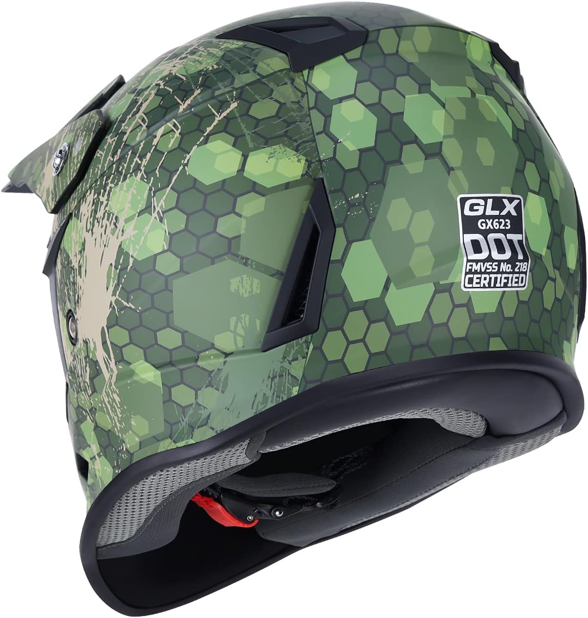 GLX – Casco de cara completa GX623 DOT para motocrós, motocicleta y cuatrimoto todoterreno para niños y jóvenes conjunto de casco de cara completa,