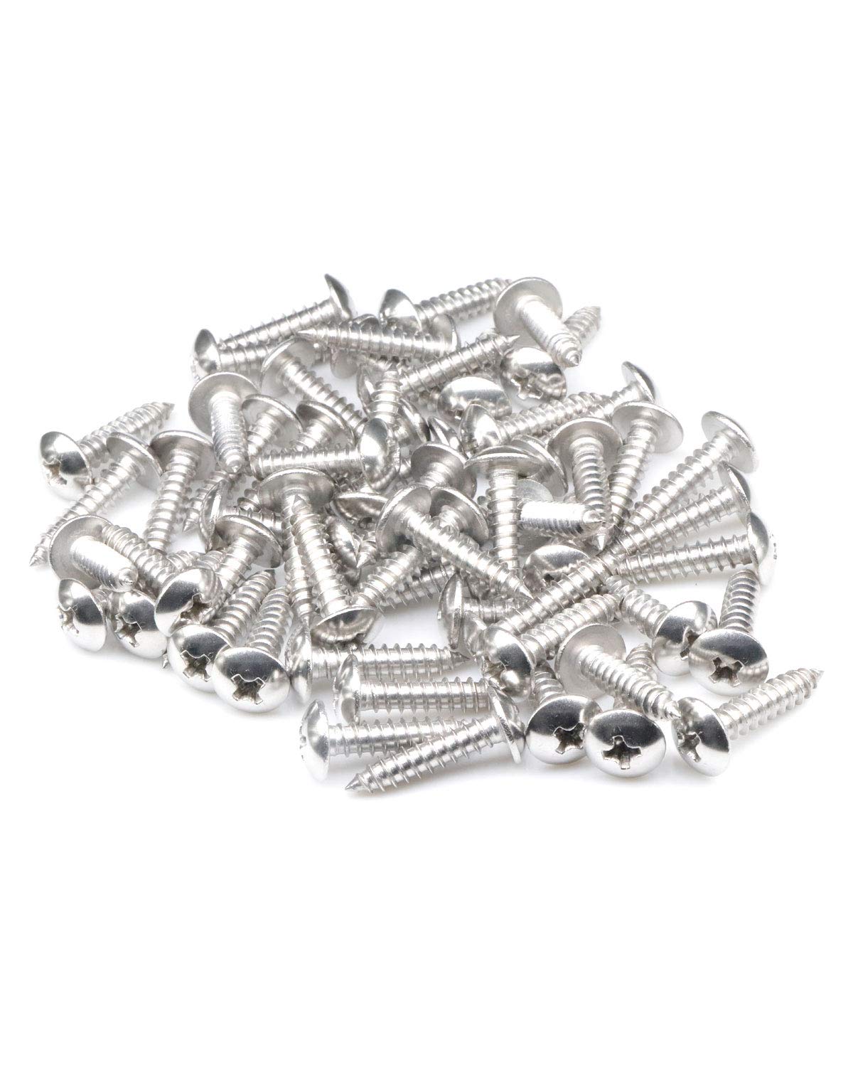100 tornillos para madera con cabeza Phillips inoxidable 304 de truss #8 x 34 “(20mm)