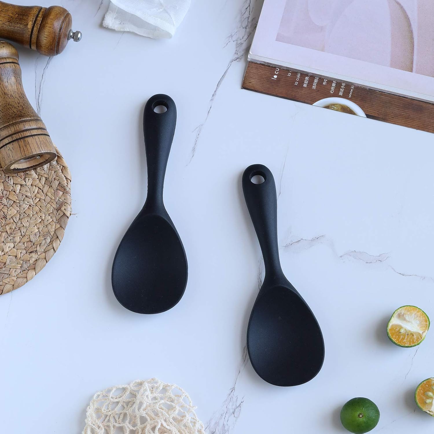 Paleta de arroz, cuchara de arroz de silicona, antiadherente, resistente al calor, cuchara de arroz, espátula de arroz, cuchara de arroz, cuchara