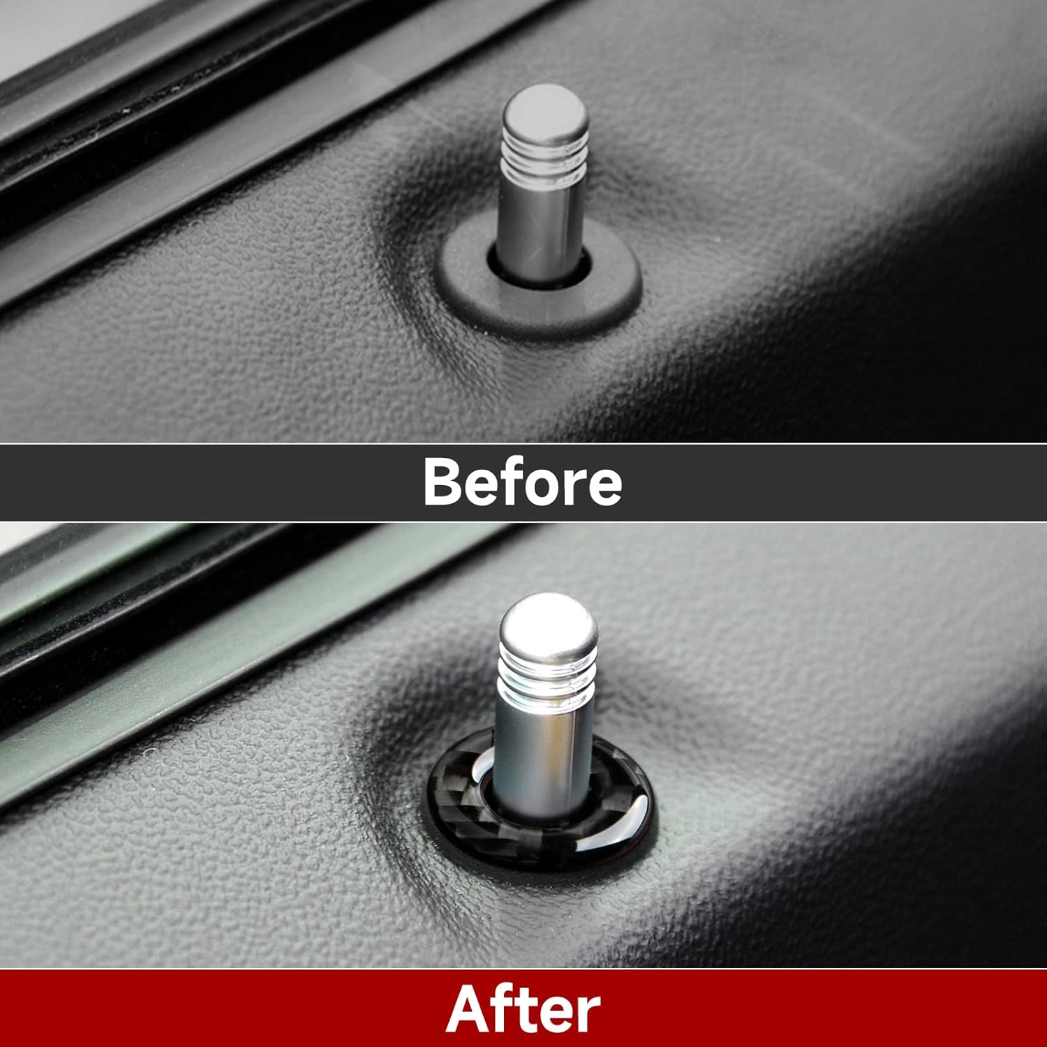 Calcomanías de anillo circular para cerradura de puerta de coche, 4 unidades, para Dodge Challenger 2008-2014, accesorios de fibra de carbono,
