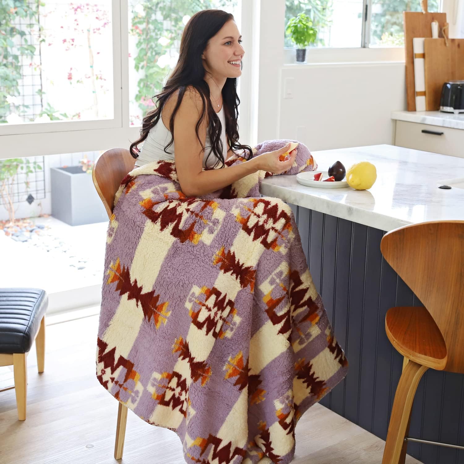 Catalonia Southwest – Manta azteca para decoración de sofá o habitación, reversible, cómoda, esponjosa, mexicana, manta de regalo, 50 x 60 pulgadas