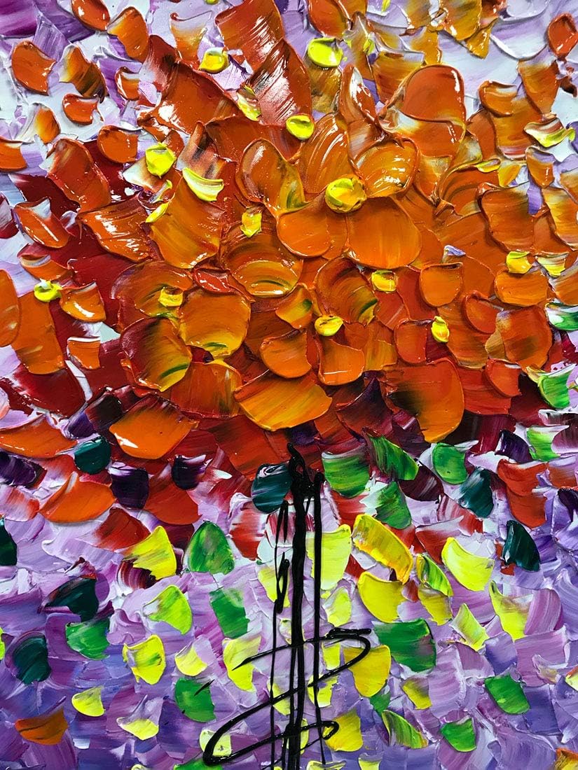 Yotree Pinturas, 24×48 Pulgadas De Pinturas Brillantes Flores Al Óleo De La Mano De Pintura 3D Pintado A Mano Sobre Lienzo Abstracto Arte De Arte De