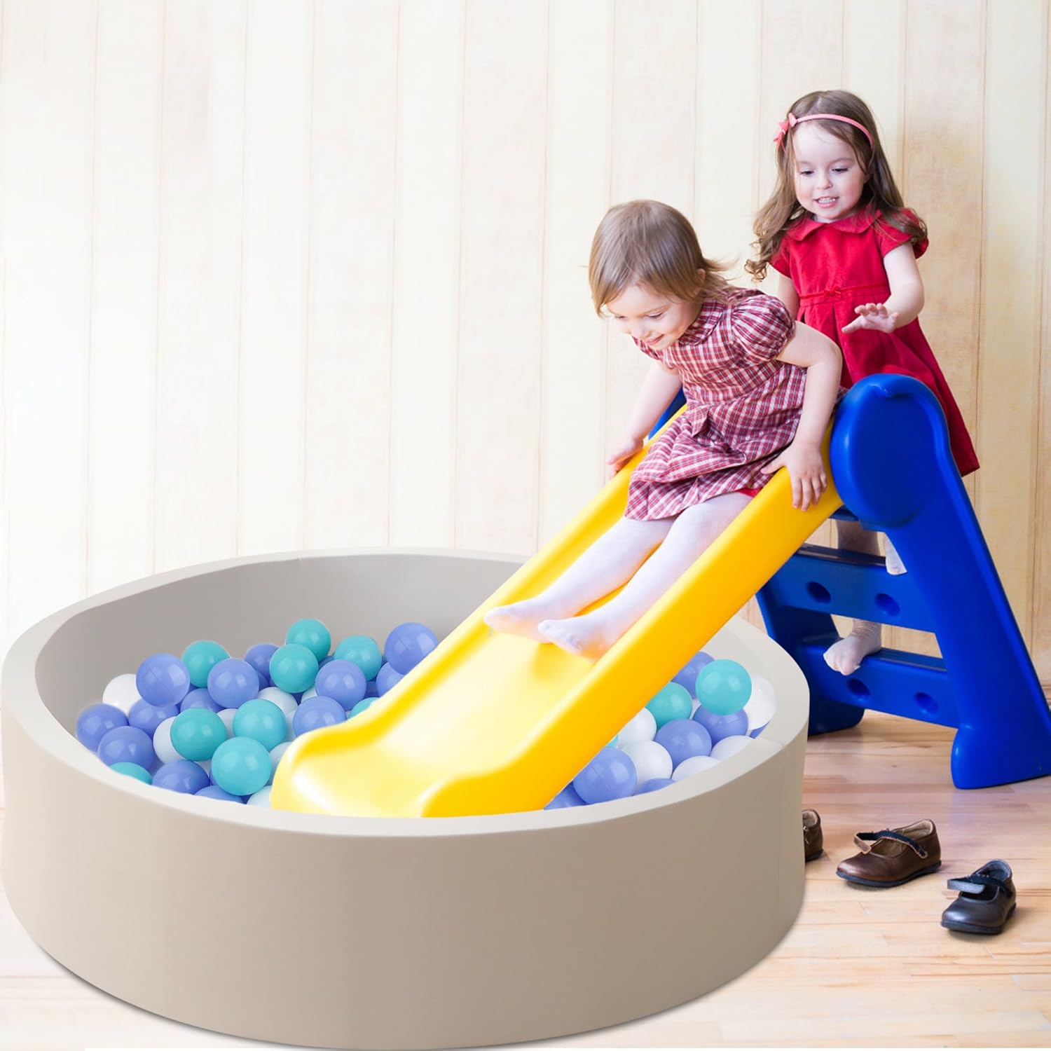 EOSAU 100 pelotas para niños pequeños de 2.16 pulgadas, bolas de océano de colores mixtos, juguetes de bebé para piscina, casa de juegos, decoración