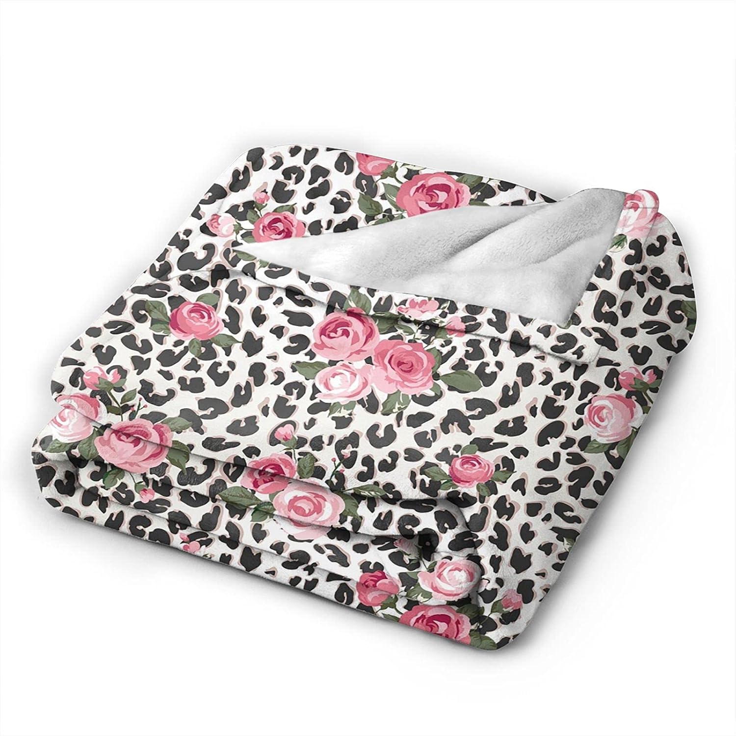 Manta de forro polar sin costuras con diseño de rosa bonita para sofá, gruesa y mullida, cálida y suave, para sofá, 40 x 50 pulgadas