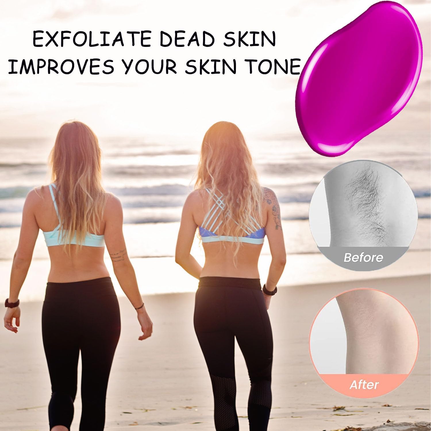 1 borrador de pelo de cristal para mujeres y hombres, removedor de pelo de cristal reutilizable, exfoliante mágico sin dolor, herramienta de