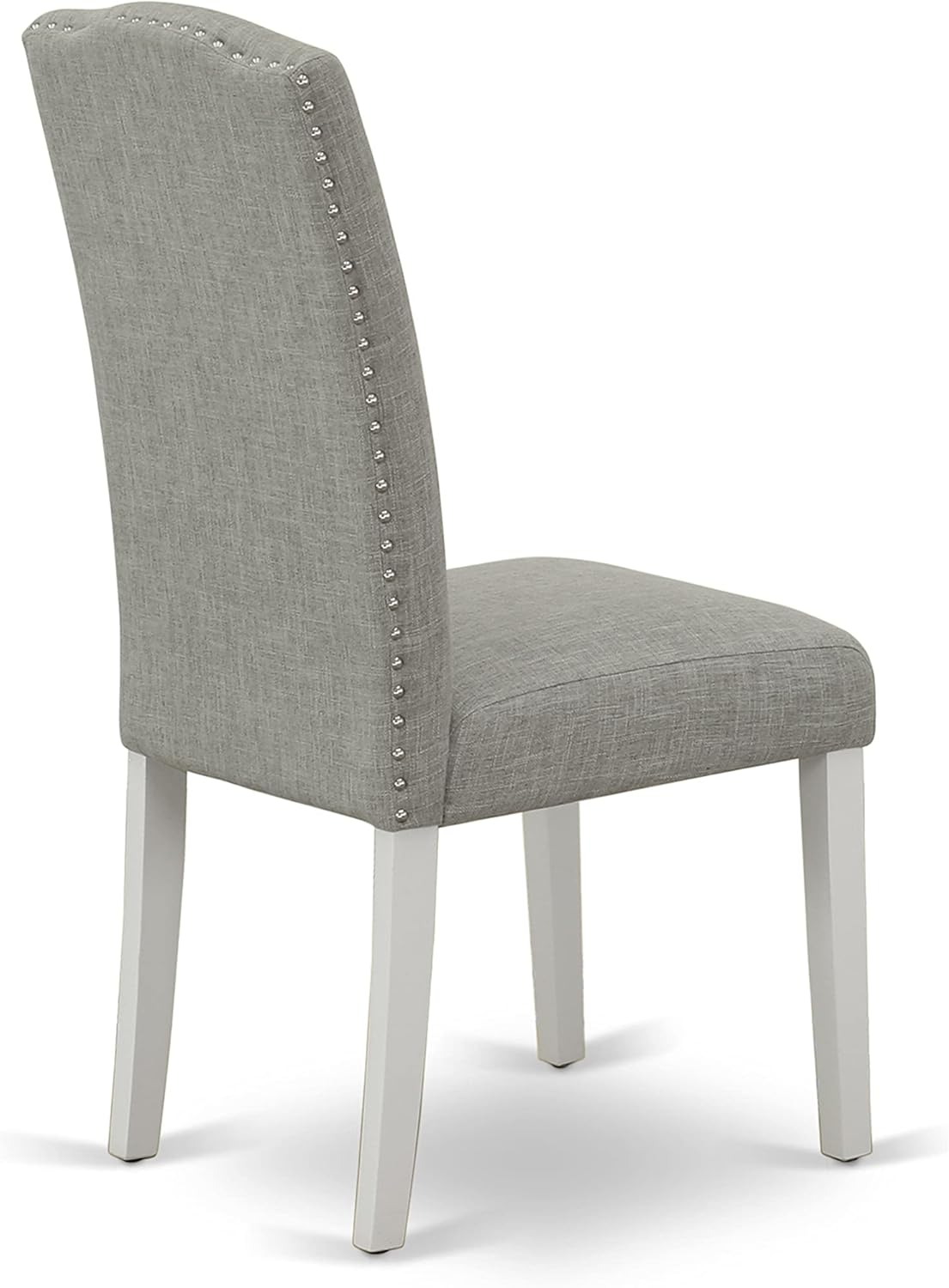 East West Furniture NOEN3-LWH-06 – El juego de 3 piezas contiene una mesa de comedor rectangular con hoja de mariposa y 2 sillas tapizadas de tela