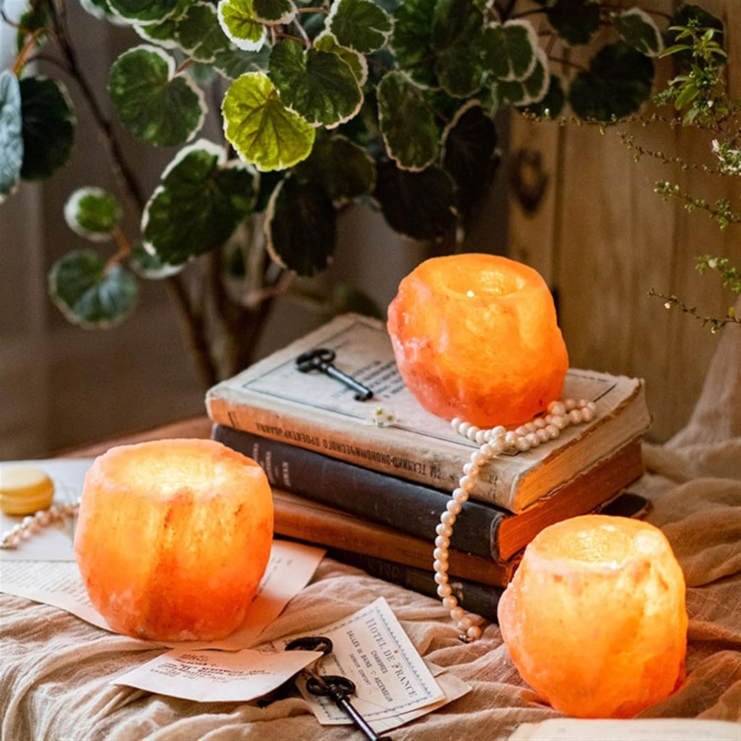 Candlestick Holders Table Center Decoration Fashion Candle Holder Rose Mineral Salt Wax Candlestick Ornament Gift Home Candle Holders