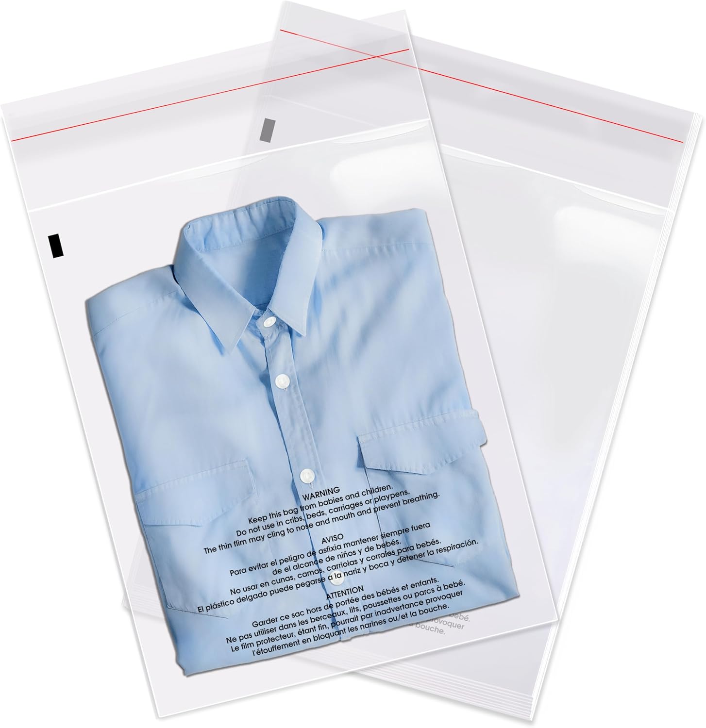 Spartan Industrial – Bolsas de polietileno transparente autosellantes de 9 x 12 pulgadas (1000 unidades) con advertencia de asfixia para embalaje,