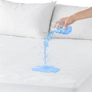 Protector de colchón 100% impermeable, funda de colchón de bambú transpirable 3D de tela de aire refrescante con bolsillo profundo de 14 pulgadas, Protector de colchón 100% impermeable, funda de colchón de bambú transpirable 3D de tela de aire refrescante con bolsillo profundo de 14 pulgadas,