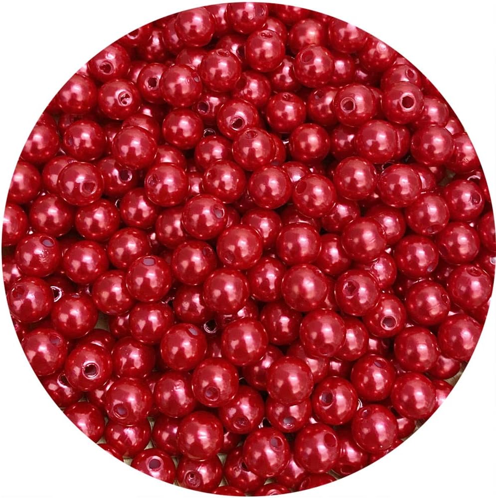 Cuentas de perlas, 300 cuentas para manualidades, perlas sueltas de 0.315 pulgadas (0.315 in), cuentas espaciadoras redondas para aretes, pulseras,