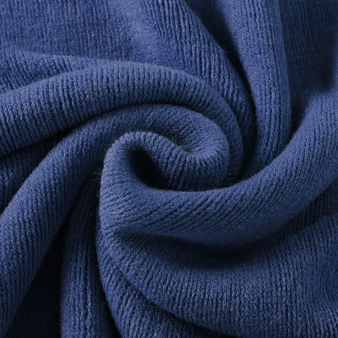 Homiest – Manta decorativa de punto con flecos, suave y acogedora manta con borlas para sofá, sillón, cama (azul marino, 50 x 60 pulgadas)