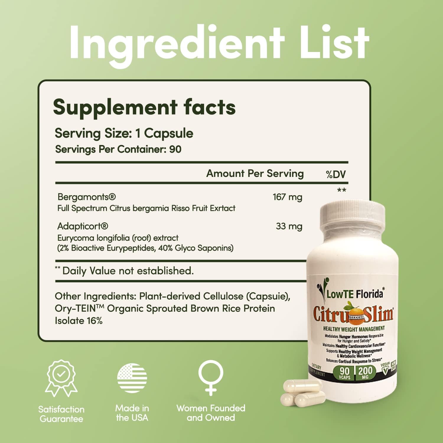 Citru Slim 200 mg – 90 cápsulas de control del apetito*, niveles de energía mejorados* y apoyo al metabolismo*, suministro para 30 días