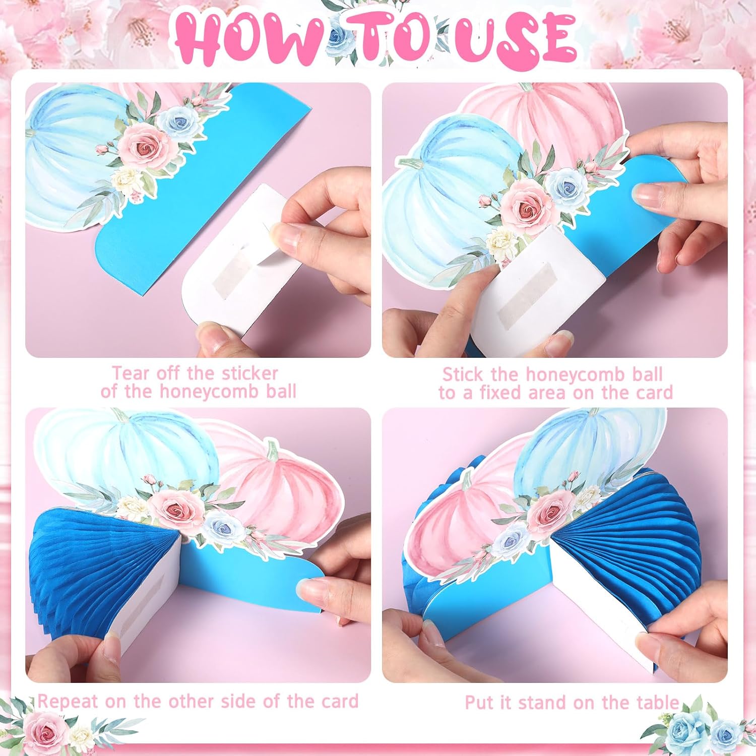 12 piezas de decoración de fiesta de baby shower, centros de mesa para niños o niñas para mesa de revelación de género, centros de mesa de nido de