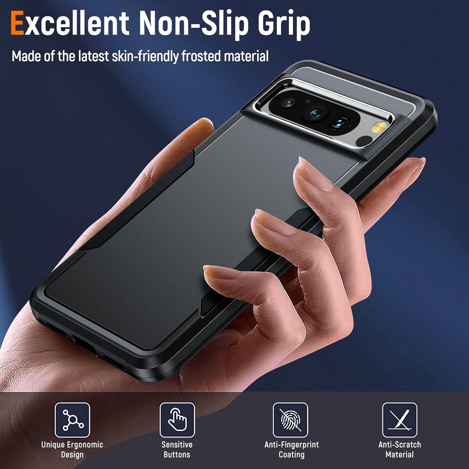 Oneagle Funda para Google Pixel 8 Pro, Pixel 8 Pro protección militar de 15 pies doble capa resistente antideslizante sensación mate a prueba de