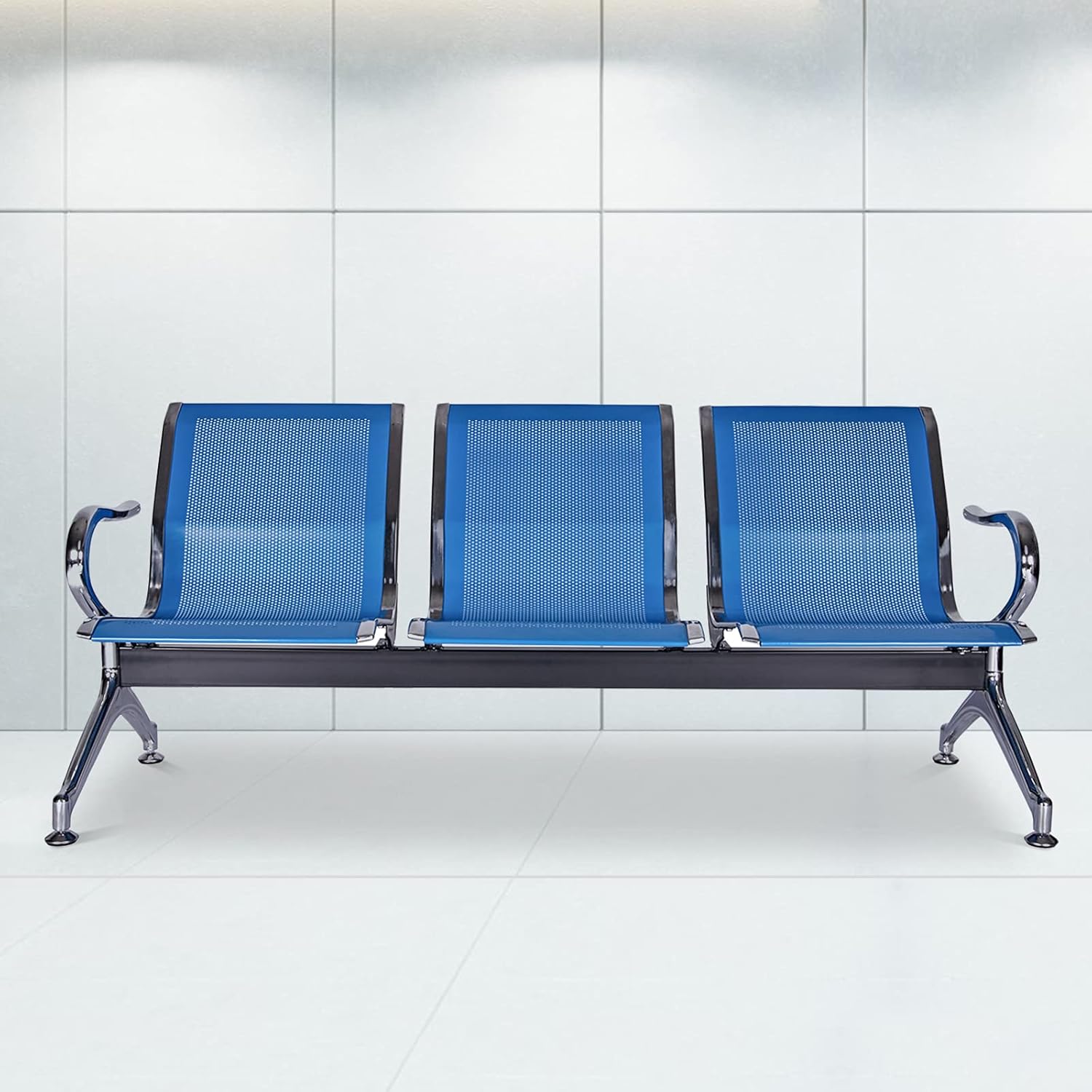 Sillas de sala de espera de 3 asientos, banco de sala de espera con brazos, banco de recepción del aeropuerto, sillas de recepción de invitados,